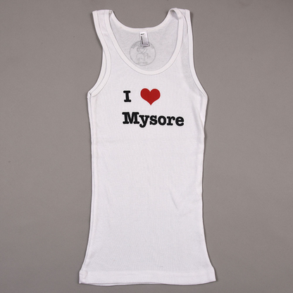 I love Mysore Yoga unisex vest white